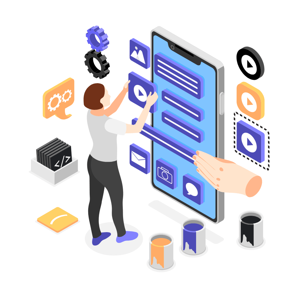 2112.i301.030.S.m004.c13.UI and UX designers concepts isometric composition ai